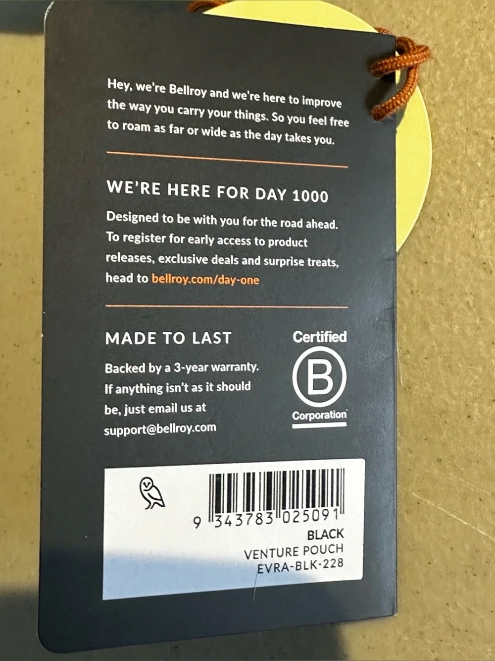 Bellroy Venture Pouch Black NWT